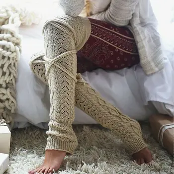 Nova Moda Kawaii Ženske Zimske Pletene Kukičane Čarape Tajice I Čizme Do Kukova Trendy Ženske Čarape