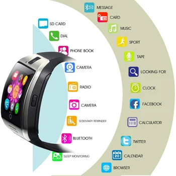 2021 Novi Pametni Digitalni Sat Sa Zaslonom osjetljivim na Dodir DZ09 P18 S Kamerom Bluetooth Ručni Sat SIM Kartica Za iOS i Android Telefone Narukvica