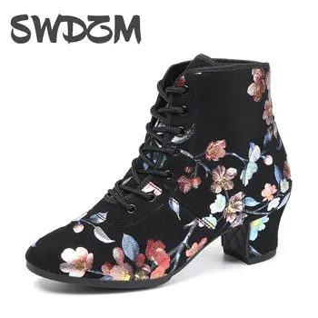 SWDZM/ moderna Ženska obuća za latinskih plesova, ženske cipele za tango cipele za ballroom ples, Cipele za Ples, Oxford tkanina, Замшевая cipele s potplatima, 3,5/5 cm