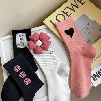Ženske Golema Čarape s cvjetnim Uzorkom 2022, Novi Modni Dizajner Nadkoljenice, japanski čarape srednje dužine Jk, Kawaii