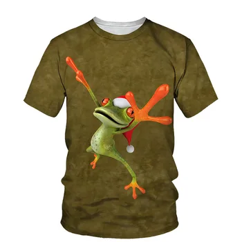 Ljetne Nove 3D Zabavne majice s Likom Drvene Žabe Za Muškarce, Moda Casual Majica Sa Životinjama po cijeloj površini, Privatna Zanimljiv Trend majica