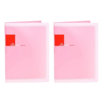 2X Plastični Držač Za Mape za dokumente Formata A5 sa 20 Džepovima, Pink